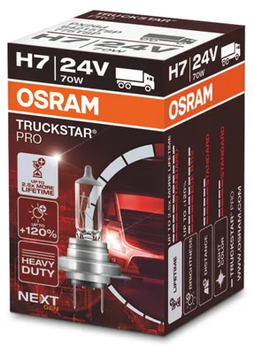 1 Stück H7 24V 70W OSRAM TRUCKSTAR PRO Next Generation Lampen Birnen LKW – Produktansicht