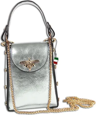 Immagine prodotto di Florence borsa in pelle a tracolla argento metallizzato OTM802J