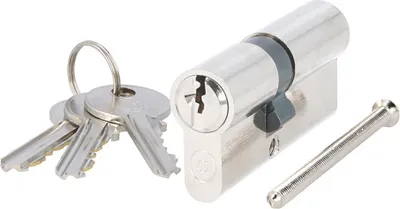 Produktbild von Profilzylinder Messing vernickelt - Doppelzylinder 30/40mm gleichschließend