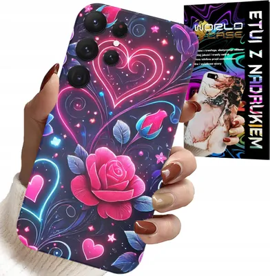 Zdjęcie produktu dla Etui Do Samsung Galaxy S24 Ultra - Serce, Róża, Nastoletnie Case + Szkło