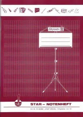 Image de BRUNNEN 1046846 Cahier de notes Star A4 12 systèmes, lignes auxiliaires