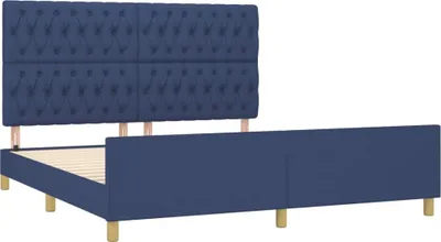 Produktbild von vidaXL Bettgestell mit Kopfteil Blau 180x200 cm Stoff