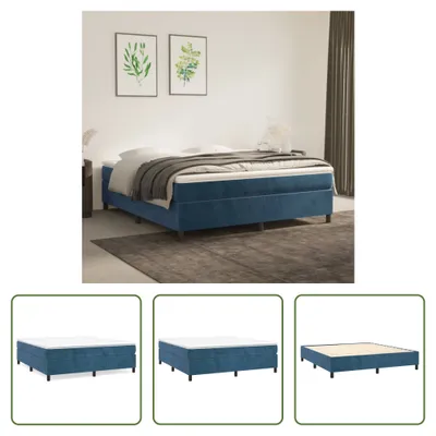 Produktbild von The Living Store Bettgestell Dunkelblau 180x200 cm Samt