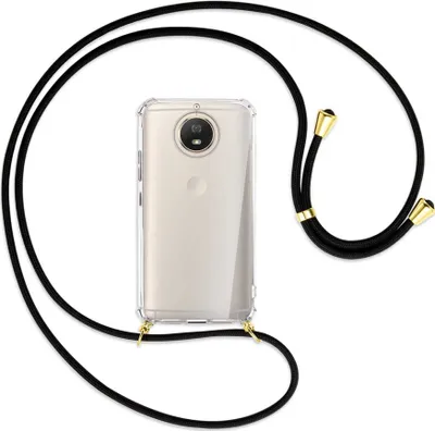 Produktbild von Handykette Backcover-Schutzhülle mit Band (Metall goldfarben) für Motorola Moto G5S - schwarz