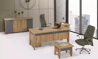 Obrázek produktu pro Holzmöbel Arbeitszimmer Set Büromöbel Schreibtisch Büroschrank 4tlg