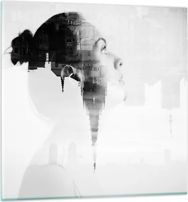 Produktbild von Bilder auf glas - Frau modern - 70x70cm - Glasbilder - Wandbilder - Bilder - Kunstdruck - zum Aufhängen bereit - Wanddekoration aus Glas - Glas Bilder - Wandbild auf Glas - Einteilig - GAC70x70-3737