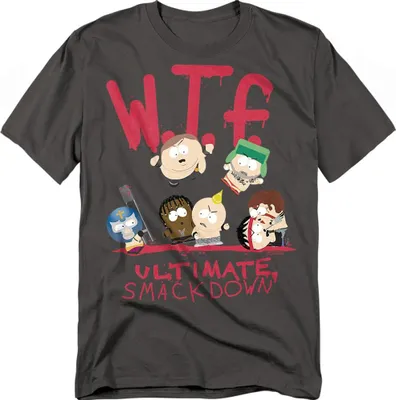 Image de South Park - "WTF Ultimate Smackdown" T-shirt Homme/Femme Unie TV20767 (M) (Charbon de bois)
