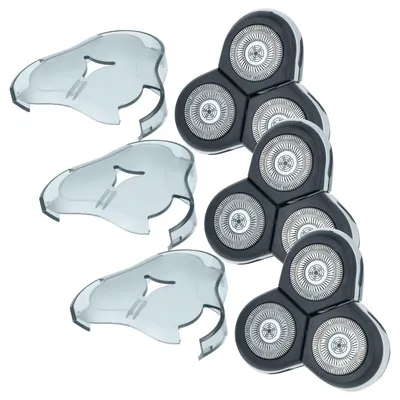 Produktbild von vhbw 3x Ersatz-Scherköpfe kompatibel mit Philips S9000 Series, RQ1251, RQ1275, RQ1280, RQ1260 Elektrorasierer, Schwarz
