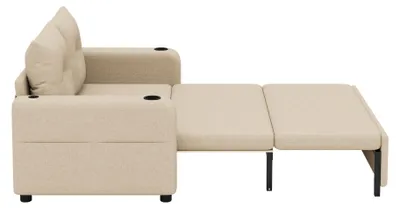 Produktbild von 3-in-1 Schlafsofa 131×81×94 cm, Beige, mit USB und Getränkehalter, ohne Matratze