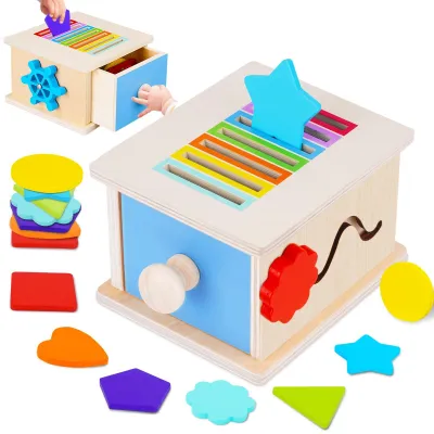 Immagine prodotto di Giocattoli Montessori per bambini dai 1 ai 3 anni - Gioco di ordinamento in legno