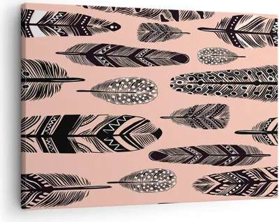 Produktbild von Bild auf Leinwand - Leinwandbild - Grafik Feder - 70x50cm - Wand Bild - Wanddeko - Wandbilder - Leinwanddruck - Bilder - Kunstdruck - Wanddekoration - Leinwand bilder - Wandkunst - AA70x50-3786