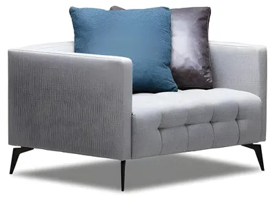 Productafbeelding van Moderne, witte fauteuil met houten frame