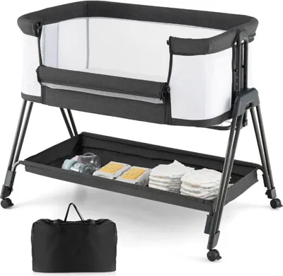 Produktbild von Faltbares, tragbares Babybett mit verstellbarer Höhe