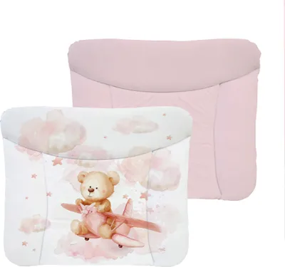 Produktbild von Ceba Baby® weiche Wickelauflage 75x72 cm  - Doppelseitige Baby Wickelunterlage - rosa Wickeltischauflage für Junge und Mädchen - Wasserdicht, abwaschbar -  -  EU - Teddys Traumflug