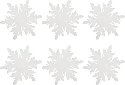 Zdjęcie produktu dla Komplet 6 Białych Zawieszek w Kształcie Śnieżynek 14 cm