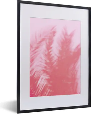 Produktbild von MuchoWow® Gerahmtes Poster Pflanzen - Blätter - Rosa 30x40 cm - Poster mit Schwarzem Bilderrahmen Wandposter Rahmen Foto Bilder - Wandposter Schlafzimmer