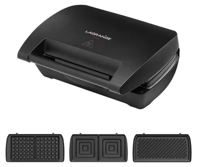 Waffeleisen Mini Maxi, 900 W, mit Waffel- und Sandwichplatten