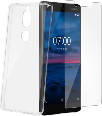 Produktbild von Avizar, 360° Schutz-Set: Backcover und Displayschutzfolie aus gehärtetem Glas für Nokia 7, Transparent