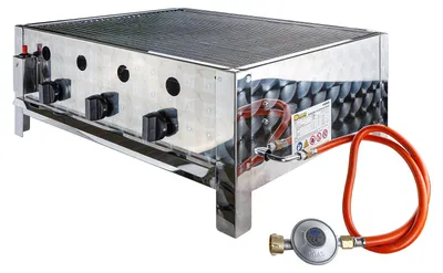 Produktbild von Edelstahl Gasbräter / Gastrobräter mit Grillrost DGB3, 3-flammig, 10kw