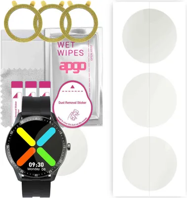 Produktbild von apgo 3 Stück Schutzfolie, Matt, kompatibel mit Kello G1 Smartwatch, Hydrogel Displayschutzfolie mit Positionierhilfe, Displayfolie, robust und kratzfest