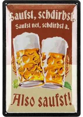 Produktbild von LANOLU Blechschilder retro Bier Bar Deko, Metallschilder mit Spruch für Partyraum, Küche, Bardeko, Cocktail Schild als Geschenk 20x30cm