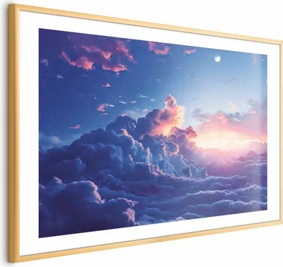 Produktbild von Posterpapier Poster - Night Concert in the Mountains: Clouds Illuminated by the Last Rays of the Sun 30x21 cm Muster b-H-10031-ao-a