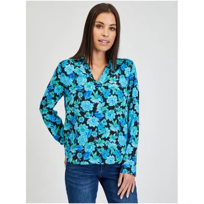 Produktbild von Orsay Blaue Damenbluse mit Blumenmuster 650250545000__36