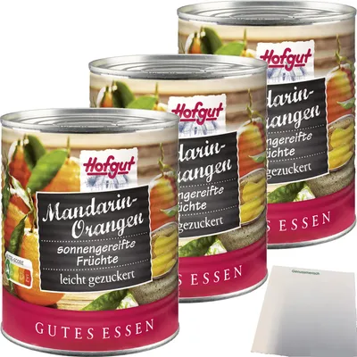 Produktbild von Hofgut Mandarinorangen 3er Pack (3x850ml Dose) + usy Block