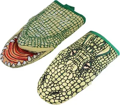 Produktbild von Ofenhandschuhe mit Katzenmuster - Baumwollhandschuhe - Rutschfest - Perfekt zum Backen