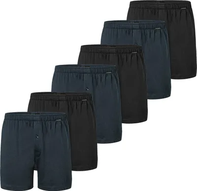 Produktbild von Schiesser 6er Pack Singel-Jersey Boxershorts Eingriff mit Knopf, Hochwertige Single-Jersey Qualität, Wunderbar weiches Material