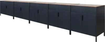 Produktbild von Mega Deal | 5x Flügeltürenschrank LION mit Beinen & 2 Türen mit Magnetverschluss | HxBxT 76x80x40cm | 2 Ebenen | Stahl mit Pulverbeschichtung | Vintagebraun/Schwarz | Aufbewahrungsschrank Metallschrank Kommode Büroschrank