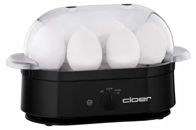 Eierkoker für 1–6 Eier, 350 W, schwarz, mit Signal