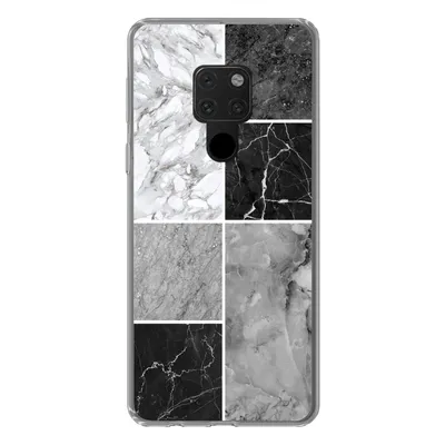 Produktbild von MuchoWow® Handyhülle Schutzhülle Hülle für Huawei P40 Lite Marmor - Schwarz - Weiß Silikon Softcase Handy Hülle - Handy