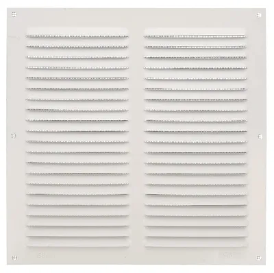 Imagen del producto de Amig: Rejilla de ventilación cuadrada de aluminio con mosquitera. Rejilla para salidas de aire. Ideal para techos de cocinas y baños. Dimensiones: 250 x 250 mm. Color: Blanco