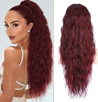 Produktbild von Haarverlängerung mit Kordel, 66 cm lang, wellig, lockig, synthetisches Haar, Clip-in Haarstück, Kunsthaar, Frisur für Damen