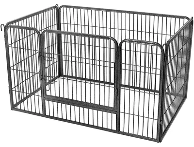 Produktbild von Welpenauslauf für Hunde - Hundeauslauf aus Metall - Sitzbank - 122 x 80 x 70 cm