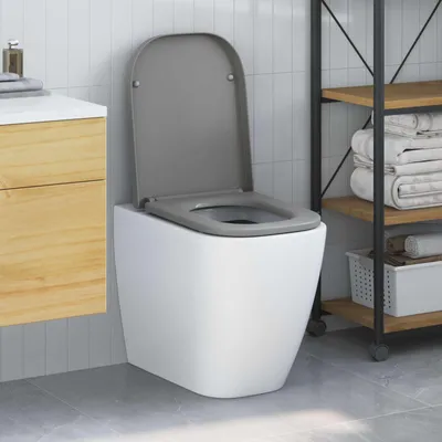 Image de vidaXL Siège de toilettes gris 47,5 x 35 x 3,6 cm en résine thermodurcissable