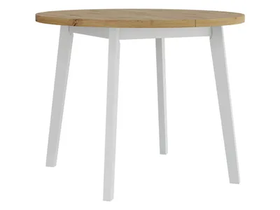 Obrázek produktu pro Kulatý malý rozkládací stůl do jídelny 100 cm AMES 9 - dub artisan / bílý