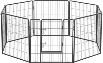 Immagine prodotto di FEANDREA, recinto esterno per cani, 8 griglie 77 x 80 cm, grigio
