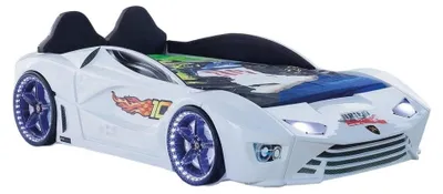 Immagine prodotto di Letto auto camera dei bambini auto da corsa letto letto per bambini letto in legno mobili LED