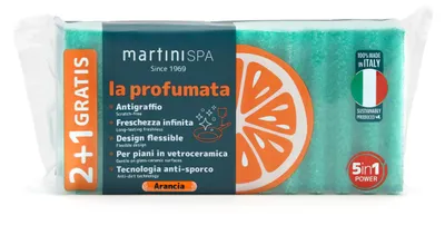Produktbild von MartiniSPA Küchenschwämme gewellt mit Orangenduft, 7 x 9,5 x 3 cm, 3 Stück
