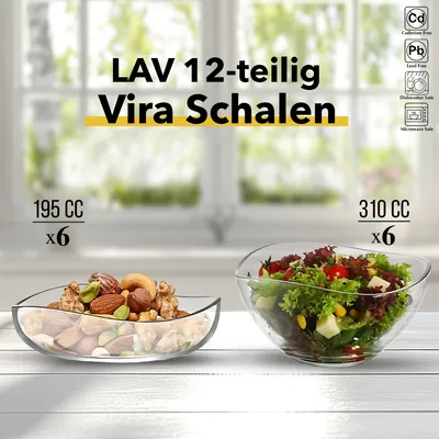 Produktbild von LAV 12-teiling Schalen Set - 6x 195 ml + 6x 310 ml