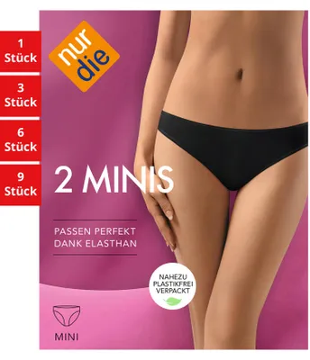 Produktbild von NUR DIE Damen Minislip 2-Pack Basic - schwarz - Größe 40-42
