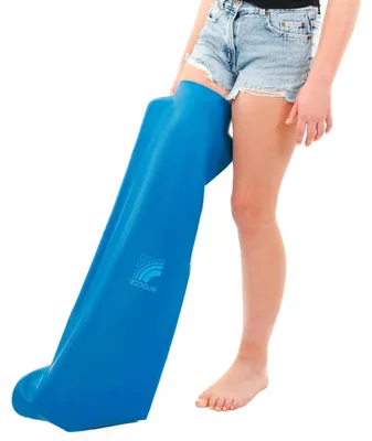 Productafbeelding van Waterdichte Gipshoes Been - Gipsbeschermer Zwemmen - Bescherming Wond - Natuurlijk Rubber - XL 77cm Lengte - Transparant