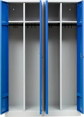 Produktbild von Gürkan Spind lichtgrau, enzianblau 104996, 2 Schließfächer 117,0 x 50,0 x 180,0 cm