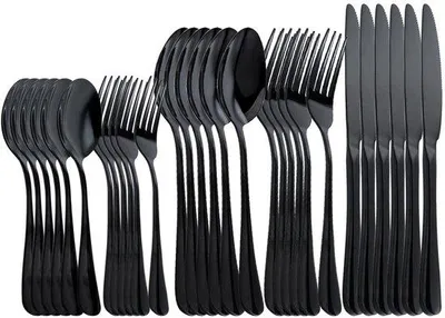 Imagen del producto de Ibenzoa® Elegante juego de cubiertos s, de 30 piezas para 6 personas – Acero inoxidable 180, pulido de alto brillo, apto para lavavajillas, incluye 6 cuchillos, 6 tenedores, 6 cucharas y 6 cubiertos de postre
