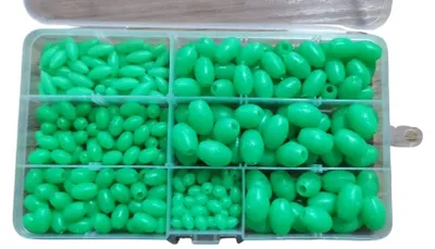 280 selbstleuchtende Ovalperlen, 6-12 mm, sortiert in Box