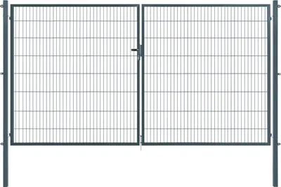 Produktbild von Arvotec Gartentor BxH 400x160 cm mit Schließzylinder und Zaunanschluss Anthrazit Gitterzauntor Stabmattentor Doppeltor Doppelstabmattentor Gartentür