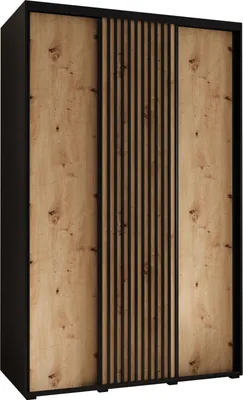 Produktbild von MEBLE KRYSPOL Sapporo 1 Schrank mit 3 Schiebetüren  - 205,2x150x60 cm - Schwarz Artisan Schwarz
