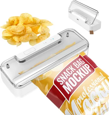 Produktbild von Mini Beutelverschluss, elektrischer Lebensmittel Sealer, USB aufladbar 3000mAh, einhändige Bedienung, kompakt & tragbar, für Chips, Snacks & Lebensmittel